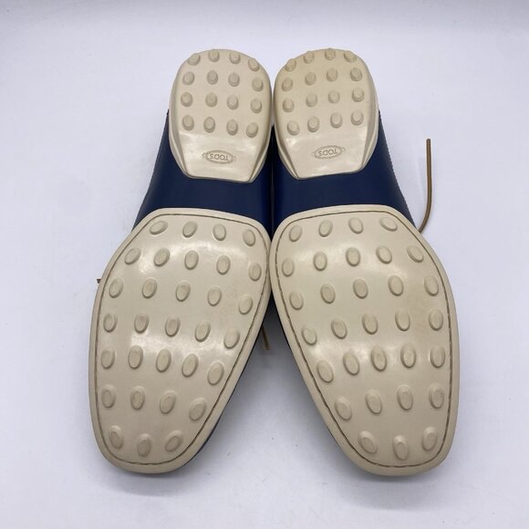Tod\'s Gommino Driving Loafer Men 10.5 Leather White Blue Slip-On Deck Boat Italy main image 11